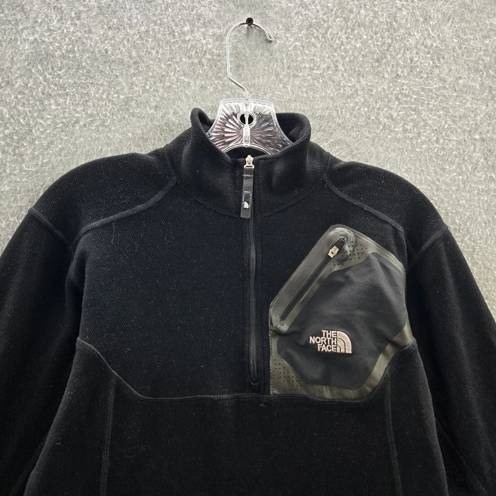 The North Face Men‎ Sweatshirt Small Black 1/2 Zip Pocket  Mock Neck Pullover
